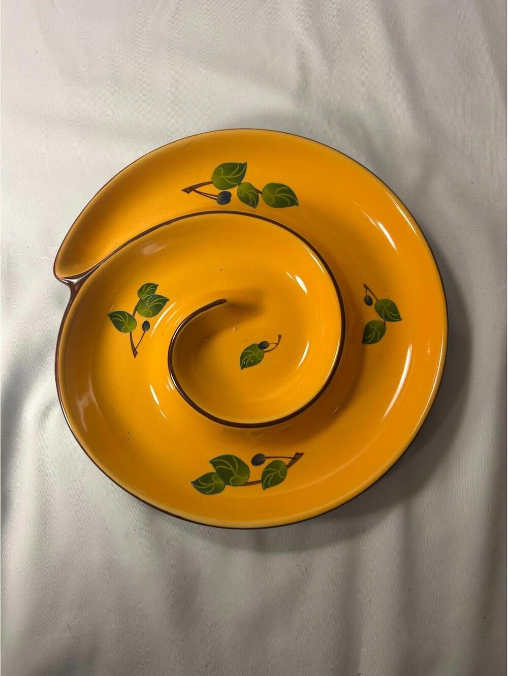 Shonfeld’s Spiral Olive Leaf Appetizer Dish Ceramic Serving Plate